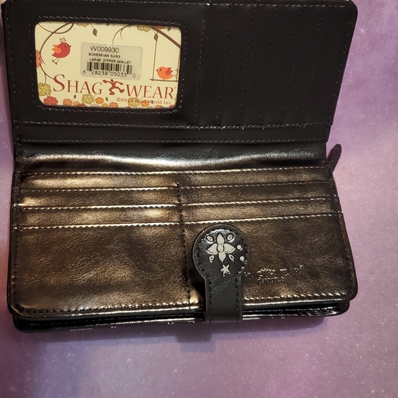 SOLD------Boho Suns Wallet - Black Vegan Leather NWT - Shagwear Bohemian Hippie - Picture 4 of 6